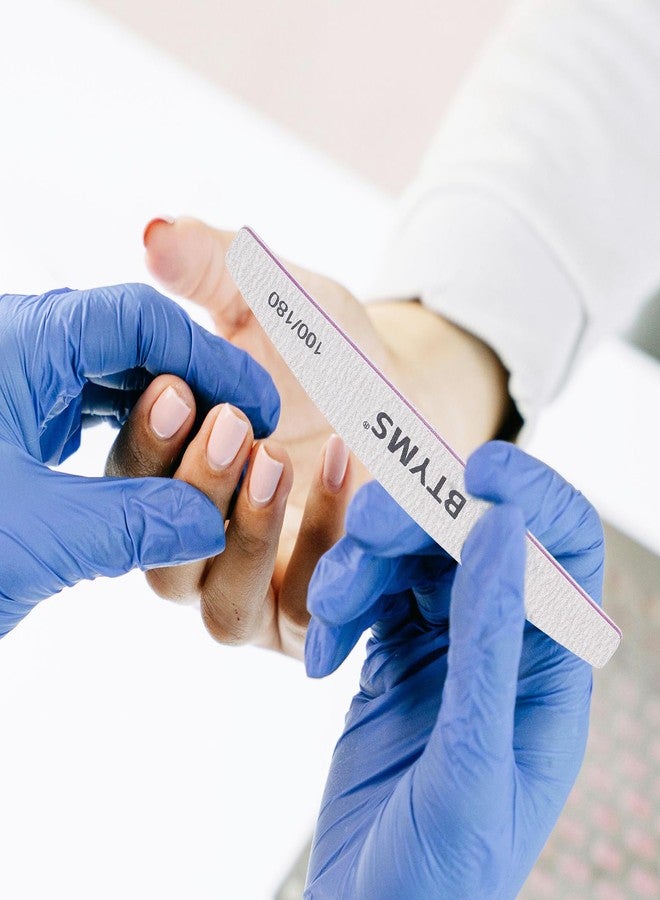 بي تي واي ام اس مجموعة مبارد أظافر BTYMS مكونة من 10 قطع بدرجات خشونة 100/180 - ألواح صنفرة مزدوجة الجوانب للأظافر الأكريليك والجل والطبيعية - Image 5